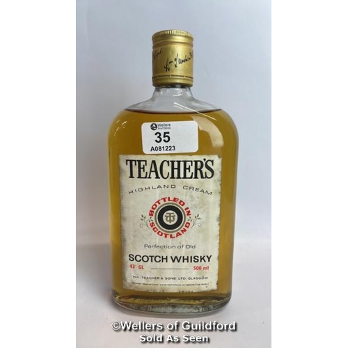 35 - Teachers Highland Cream Scotch Whisky, Vintage bottling, 50cl, 43% vol / Please see images for fill ... 