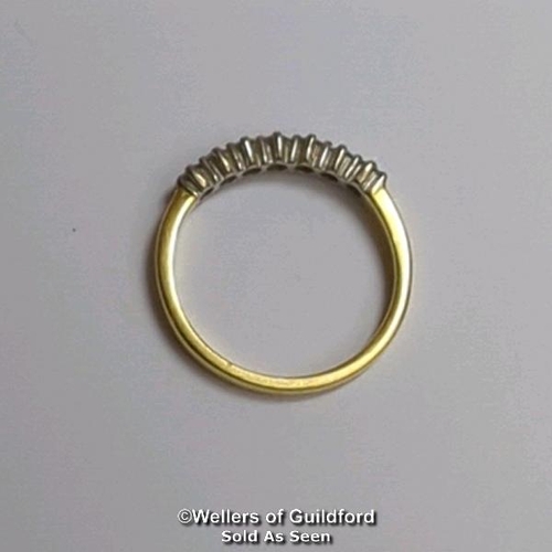 364 - Diamond half eternity ring in 18ct hallmarked gold, London 1983. Diamond weight approximately 0.40ct... 