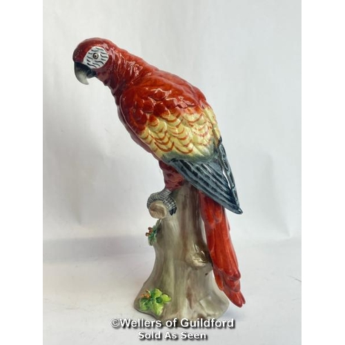 401 - Two porcelain parrots by Sitzendorf in good cosmetic condition, tallest 24cm high