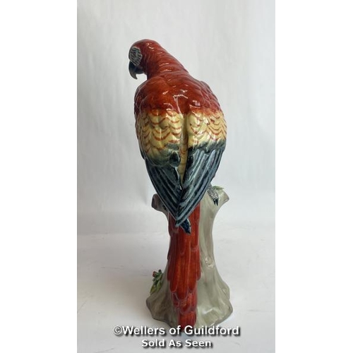 401 - Two porcelain parrots by Sitzendorf in good cosmetic condition, tallest 24cm high