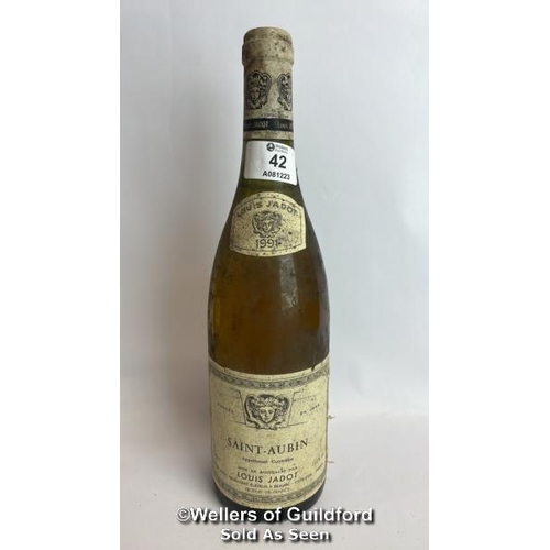 42 - 1991 Louis Jadot Saint-Aubin, 75cl, 13.5% vol / Please see images for fill level and general conditi... 