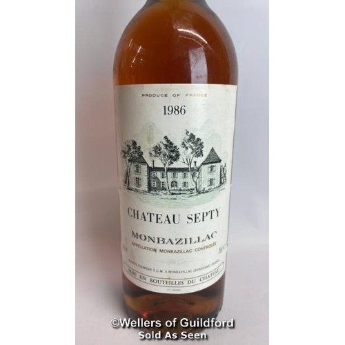 44 - 1986 Chateau Septy Monbazillac, 75cl, 13% vol / Please see images for fill level and general conditi... 