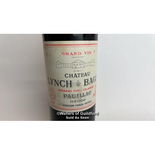 50 - 1962 Grand Vint Chateau Lynch Bages Grand Cru Classe Pauillac Medoc, 75cl / Please see images for fi... 