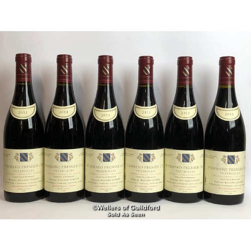 501 - SIX BOTTLES OF 2011 POMMARD 1ER CRU PEZEROLLES, DOMAINE BILLARD-GONNET, RED, 75CL, 13% VOL / 10% BP ... 