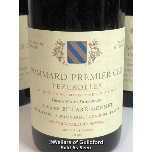 501 - SIX BOTTLES OF 2011 POMMARD 1ER CRU PEZEROLLES, DOMAINE BILLARD-GONNET, RED, 75CL, 13% VOL / 10% BP ... 