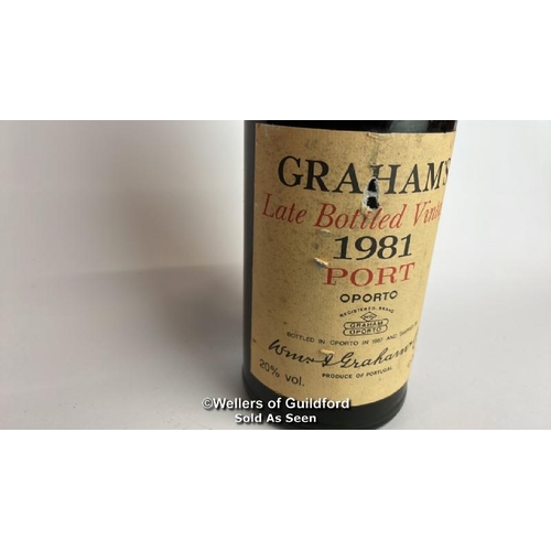 56 - Graham's Late bottled vintage 1981 port, 70cl, 20% vol / Please see images for fill level and genera... 