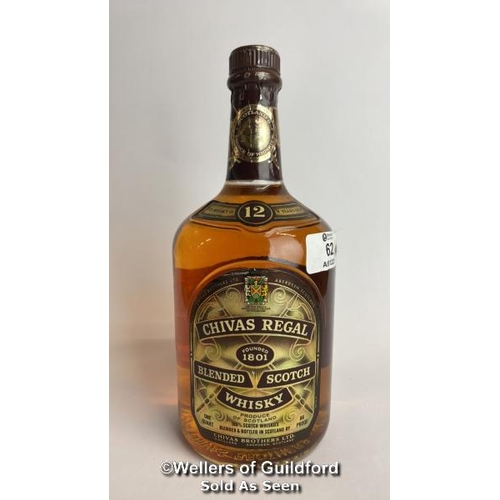 62 - Chivas Regal Blended Scotch Whisky, Aged 12 years, 1L, 86 Proof / Please see images for fill level a... 