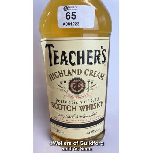 65 - Teachers Highland Cream Scotch Whisky, 70cl, 43% vol / Please see images for fill level and general ... 