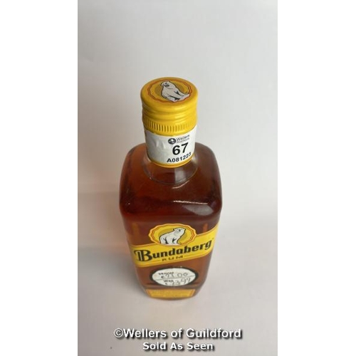 67 - Bundaberg Rum, 70cl, 37% vol / Please see images for fill level and general condition. Please be awa... 