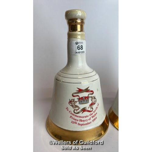 68 - Two Bell's Scotch Whisky Decanters Commemorating the birth of Prince William of Wales and Prince Hen... 