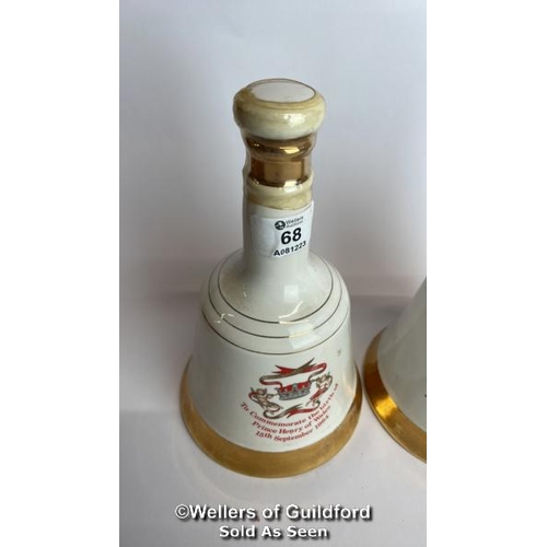 68 - Two Bell's Scotch Whisky Decanters Commemorating the birth of Prince William of Wales and Prince Hen... 