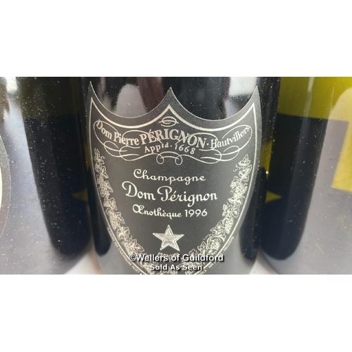 72 - Three bottles of 1996 Dom Perignon Oenotheque, In original box / Please see images for fill level an... 