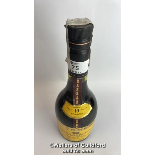 75 - Torres Gran Reserva Imperial Brandy, Grand rouge, Aged 10 years, 70cl, 39% vol / Please see images f... 