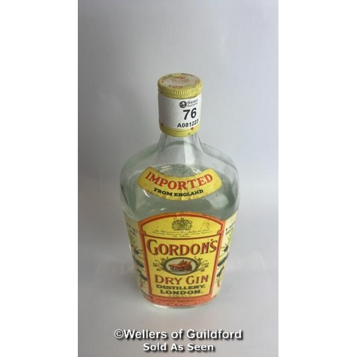 76 - Gordon's Dry Gin, Vintage bottling, 1.25lL, 47.3%, Still sealed but has previously leaked / Please s... 