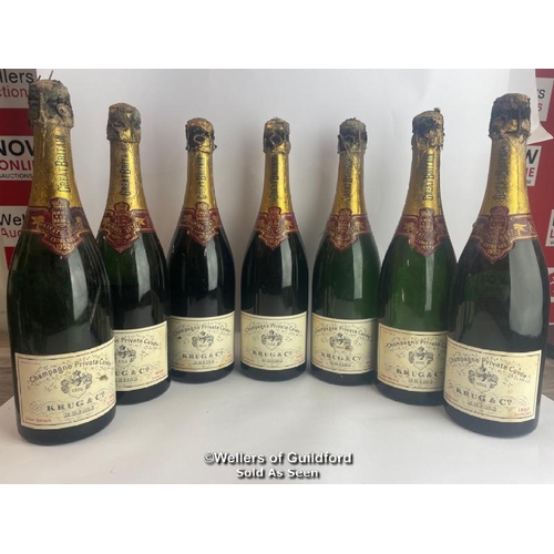 77 - Seven bottles of 1952 Krug & Co Reims Champagne Private Cuvee, Extra Sec, 3.042.212, With original p... 