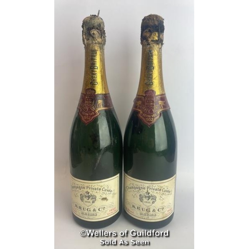 77 - Seven bottles of 1952 Krug & Co Reims Champagne Private Cuvee, Extra Sec, 3.042.212, With original p... 