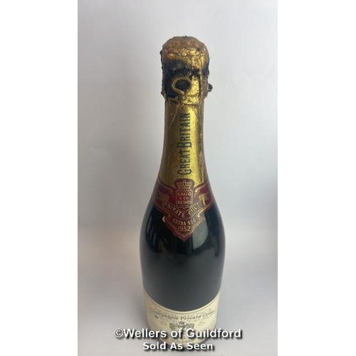 77 - Seven bottles of 1952 Krug & Co Reims Champagne Private Cuvee, Extra Sec, 3.042.212, With original p... 