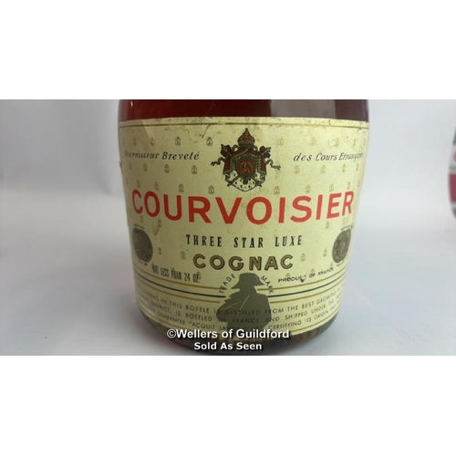 78 - Courvoisier 3 Star Luxe Cognac, 24oz, Includes cannon style Couroisier branded pourer / Please see i... 