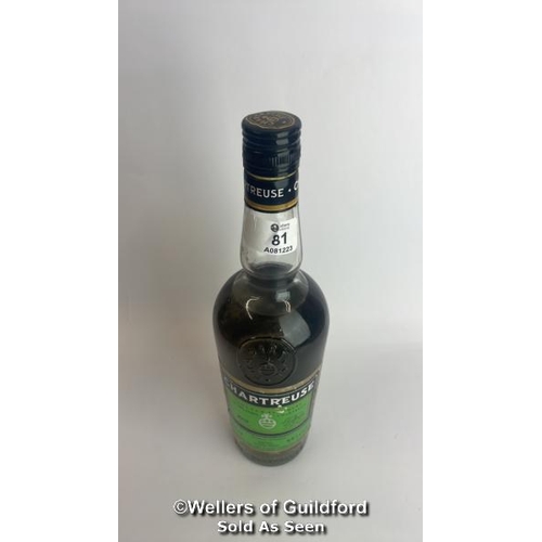 81 - Chartreuse Liquer, 70cl, 55% vol / Please see images for fill level and general condition. Please be... 