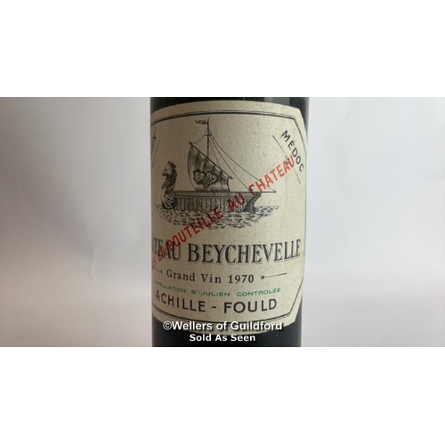 91 - Eight bottles of 1970 Chateau Beychevelle, Mis En Boutille Au Chateau, 75cl, In original wooden crat... 