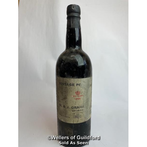 97 - 1960 W & J Grahams finest Reserve Vintage Port, No vol indicated / Please see images for fill level ... 