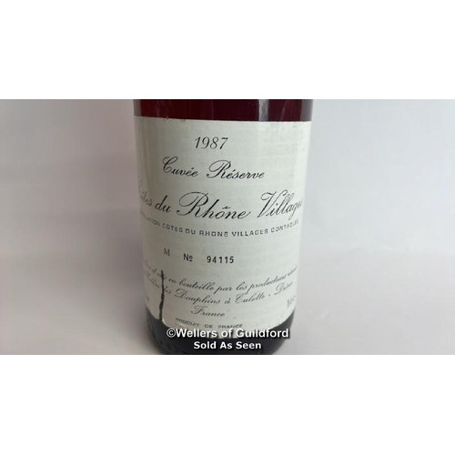 1 - 1987 Cuvee Reserve Cotes Du Rhone Villages, M No 94115, 75cl, 13% vol / Please see images for fill l... 