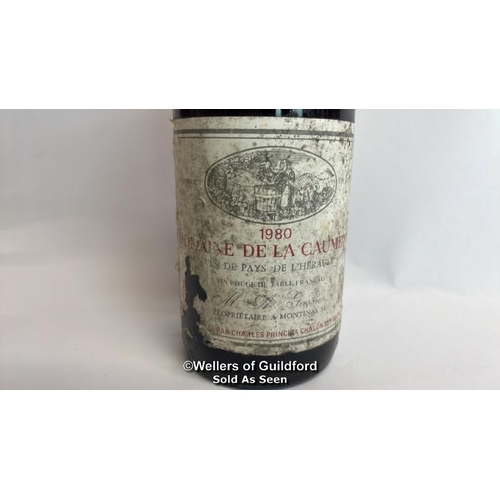 10 - 1980 Domaine De La Caumette, In De Pays De L'Herault, 70cl, No vol indicated, seal slightly damaged ... 