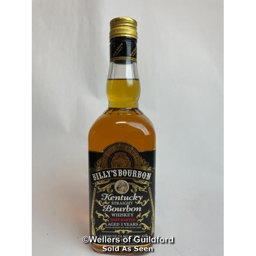 100 - Billy's Bourbon Kentucky Straight Bourbon Whisky, Aged 3 Years, 70cl, 40% vol / Please see images fo... 