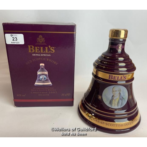 23 - Bell's 2002 Old Scotch Whisky Limited Edition Christmas Decanter, Aged 8 Years, Brand New and Boxed,... 