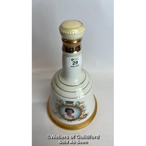 29 - Bell's Scotch Whisky In a Wade Commemortative Decanter Commemortating The 60th Birthday of Her Majes... 