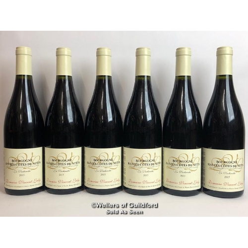 294 - SIX BOTTLES OF 2015 BOURGOGNE HAUTES COTES DE NUITS ROUGE, LA VACHEROTTE, DOMAINE VINCENT LEDY, RED,... 