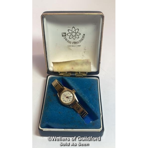 313 - Vintage Oris gold plated cocktail wristwatch, 2cm diameter with box