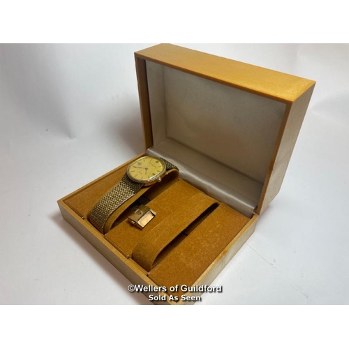 320 - Vintage Girrard Perregaux ellipse gold plated dress watch, 2.5cm wide dial with box