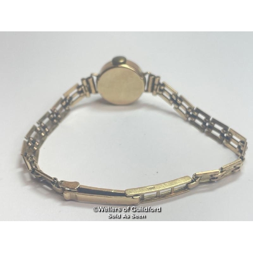 322 - 1960's gold cocktail watch by Avia, on flexible link bracelet hallmarked Birmingham 1967. weight 11.... 