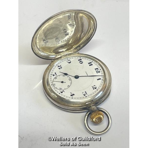 330 - Nimra pocket watch in silver case stamped 925, 5cm diameter, without glass, not in working order