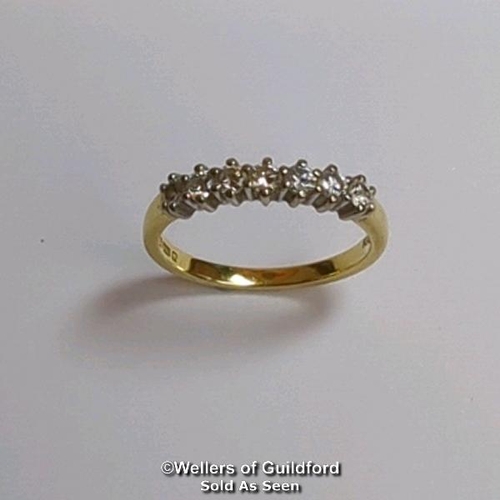 364 - Diamond half eternity ring in 18ct hallmarked gold, London 1983. Diamond weight approximately 0.40ct... 