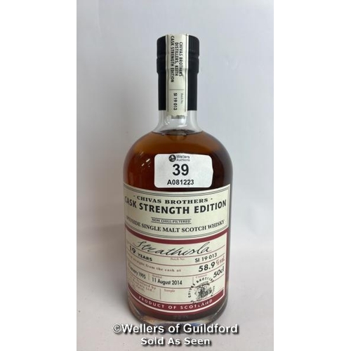 39 - Chivas Brothers Cask Strength Edition Speyside Single Malt Scotch Whisky, Strathisla, Aged 19 Years,... 