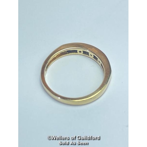 390 - Diamond channel set eternity half band ring in hallmarked 18ct gold. Estimated diamond weight 0.25ct... 