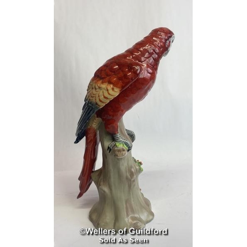 401 - Two porcelain parrots by Sitzendorf in good cosmetic condition, tallest 24cm high