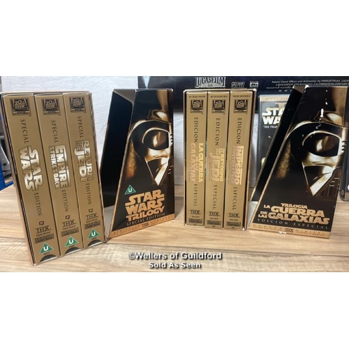 433 - Star Wars DVD's and VHS includiing 1997 Special Edition French edition VHS, original trilogy DVD box... 