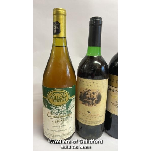 46 - Four bottles of vintage wines inc. 1986 Margaux Chateau Notton, 1993 Willow Heights Chardonnay, 1985... 