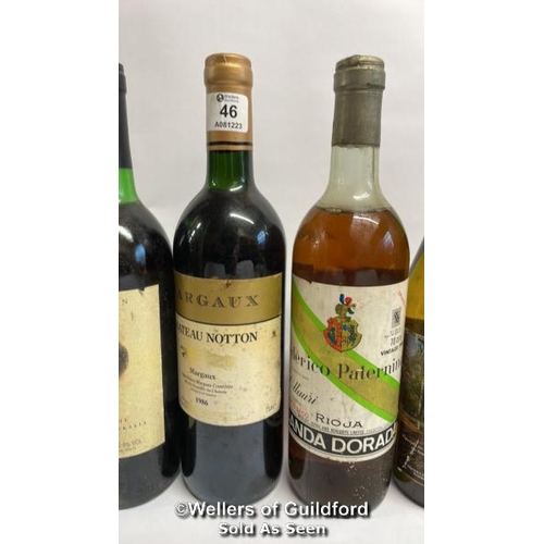 46 - Four bottles of vintage wines inc. 1986 Margaux Chateau Notton, 1993 Willow Heights Chardonnay, 1985... 