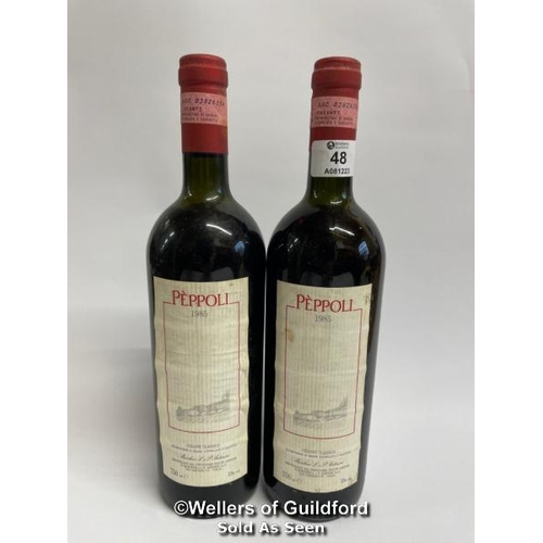 48 - Two bottles of 1985 Peppoli Chianti Classico, 75cl, 13% vol / Please see images for fill level and g... 