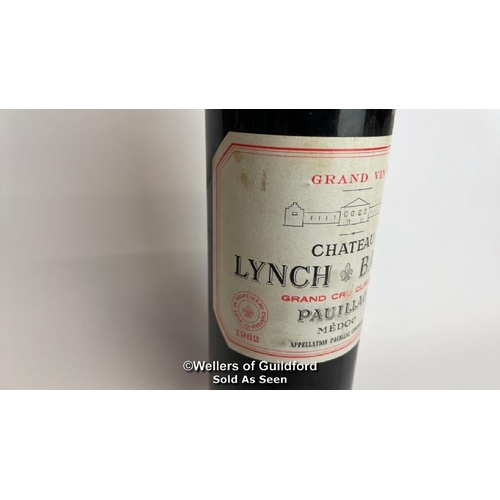 50 - 1962 Grand Vint Chateau Lynch Bages Grand Cru Classe Pauillac Medoc, 75cl / Please see images for fi... 