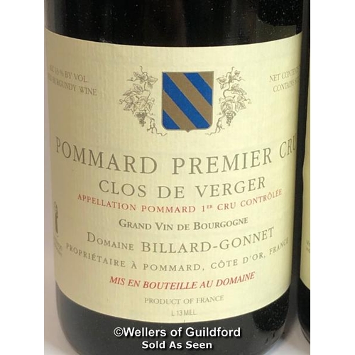 500 - SIX BOTTLES OF 2011 POMMARD 1ER CRU CLOS DE VERGER, DOMAINE BILLARD-GONNET, RED, 75CL, 13% VOL / 10%... 