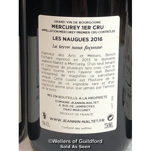 504 - SIX BOTTLES OF 2016 MERCUREY 1ER CRU LES NAUGUES, DOMAINE JEANNIN-NALTET, BURGUNDY, RED, 75CL, 13% V... 