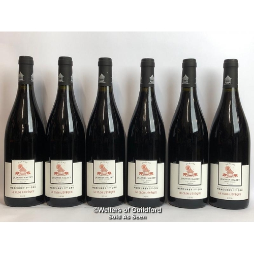 509 - SIX BOTTLES OF 2016 MERCUREY 1ER CRU CLOS L'EVEQUE, DOMAINE JEANNIN-NALTET, BURGUNDY, RED, 75CL, 13%... 