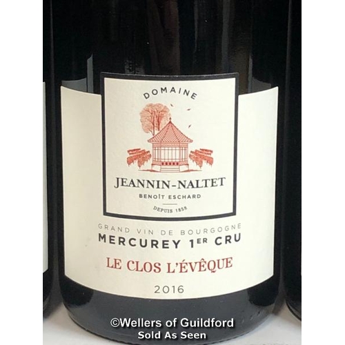 509 - SIX BOTTLES OF 2016 MERCUREY 1ER CRU CLOS L'EVEQUE, DOMAINE JEANNIN-NALTET, BURGUNDY, RED, 75CL, 13%... 