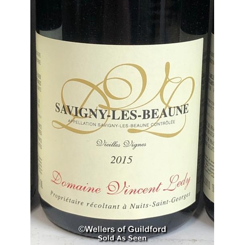 518 - SIX BOTTLES OF 2015 SAVIGNY-LES-BEAUNE, DOMAINE VINCENT LEDY, BURGUNDY, RED, 75CL, 13.5% VOL / 10% B... 