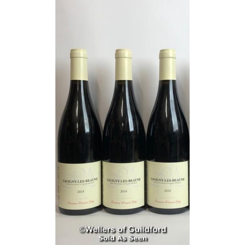 526 - THREE BOTTLES OF 2014 SAVIGNY-LES-BEAUNE, DOMAINE VINCENT LEDY, BURGUNDY, RED, 75CL, 12.5% VOL / 10%... 